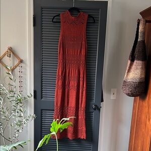 Anthropologie Sleeveless Maxi Dress in Rust